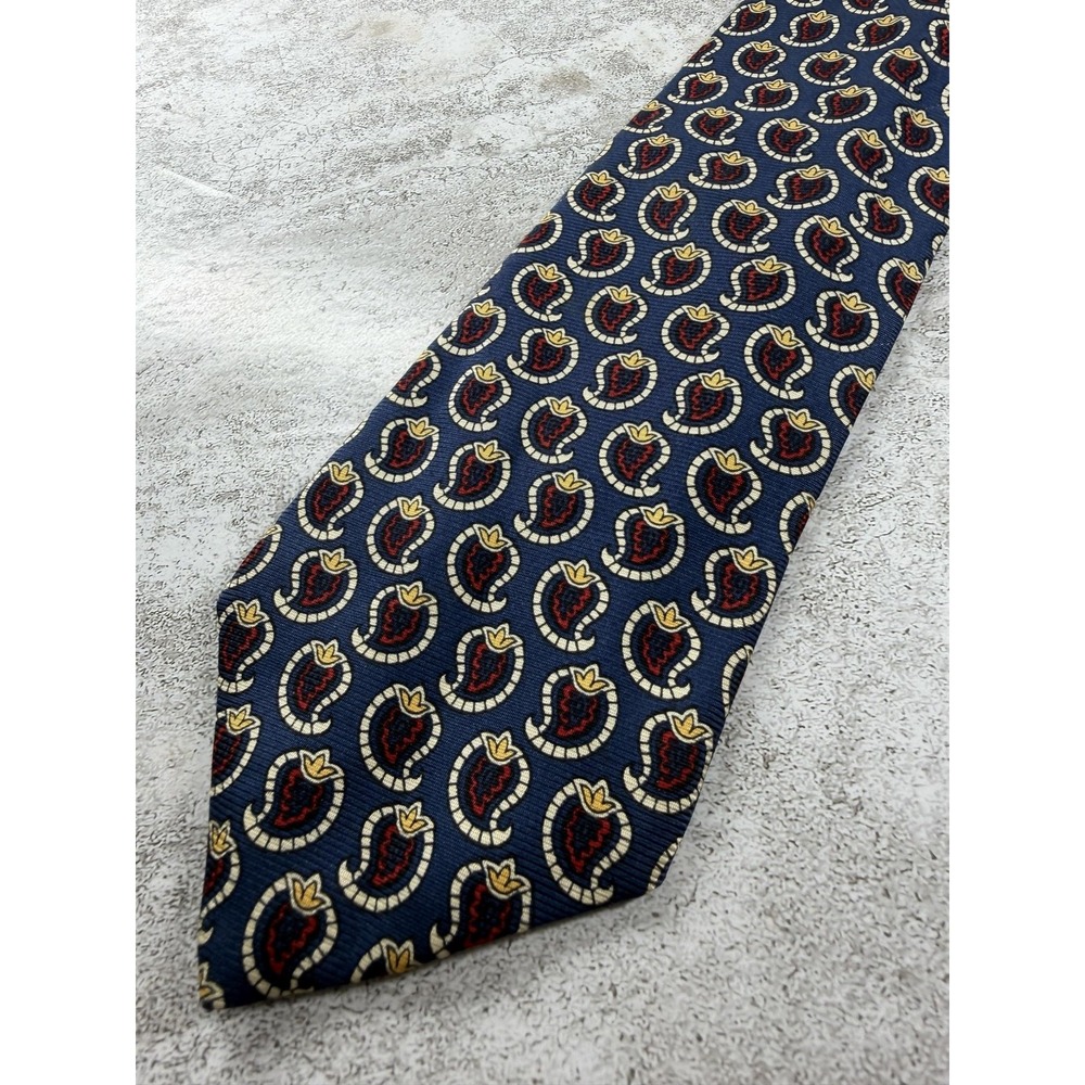 Brooks Brothers Tie Mens One Size Blue 100% Silk Pointed Paisley Jacquard